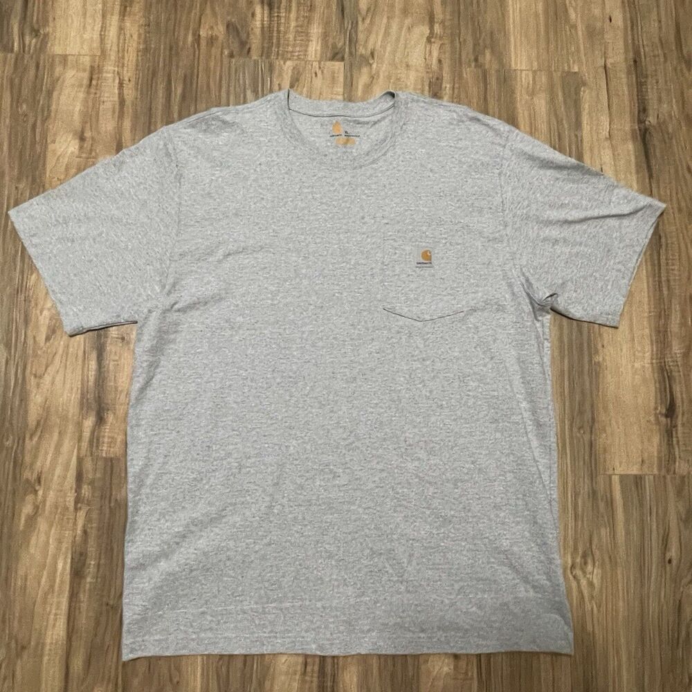 Carhartt Men Shirt XLT Gray Heavyweight Original Fit Crew Neck -READ DESCRIPTION